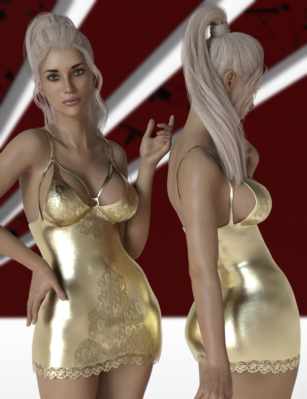 X-Fashion Lace Babydoll for Genesis 3 Females