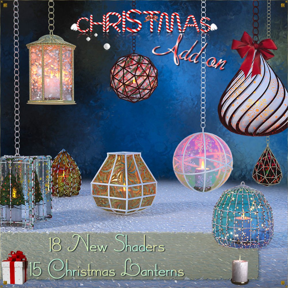 Caged Lanterns - Christmas Add on for DAZ