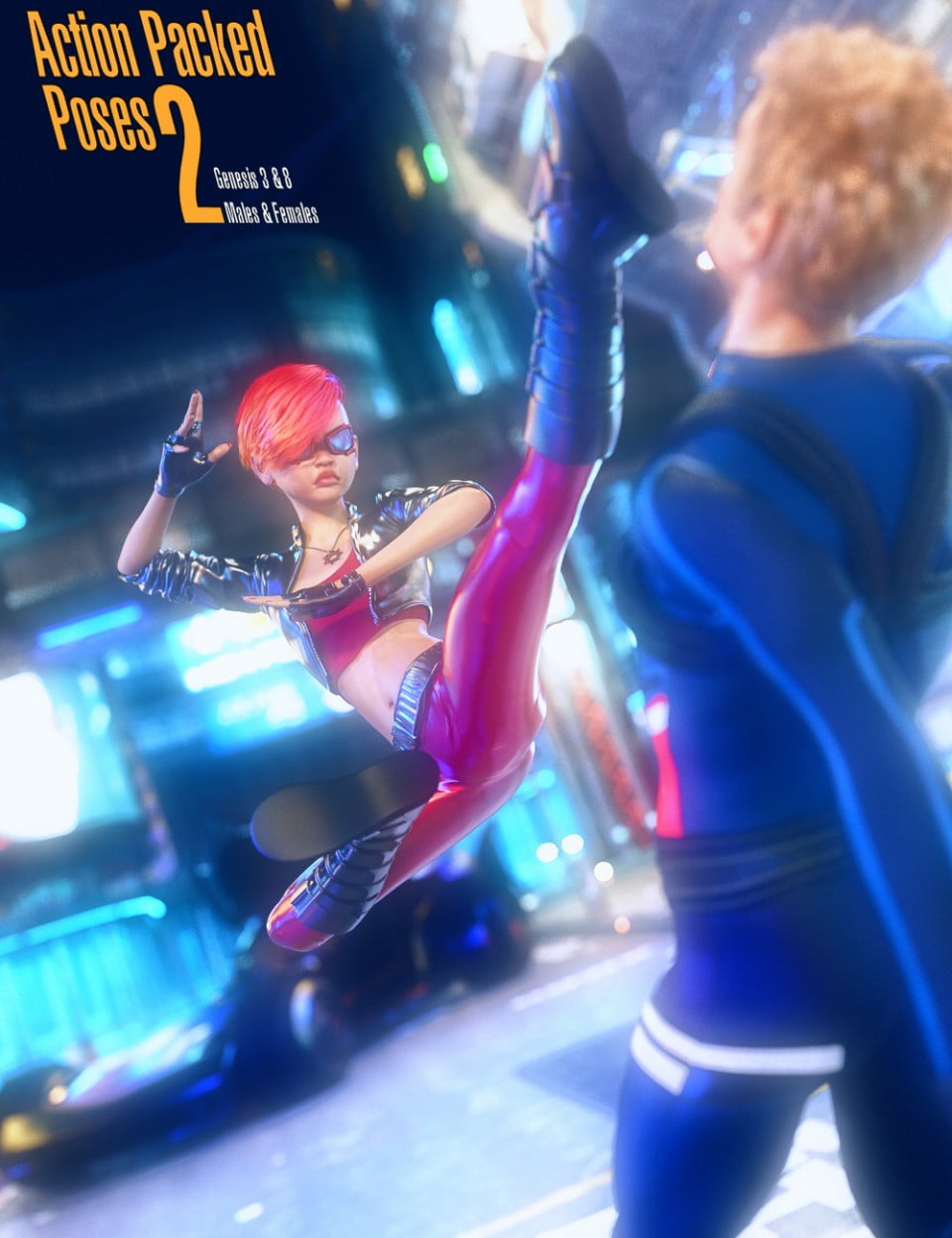 Action Packed Poses 2 for Genesis 3 and 8