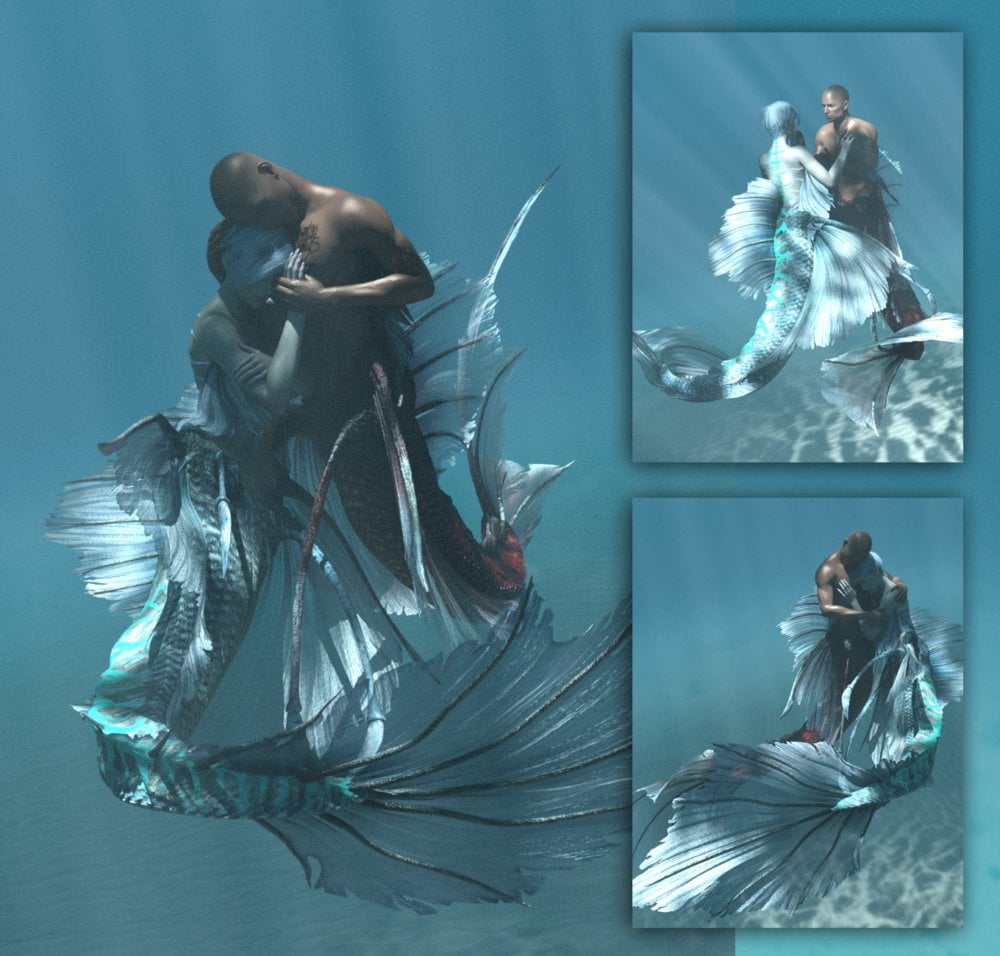Aguja Mermaid and Alascanus Merman Couple Poses