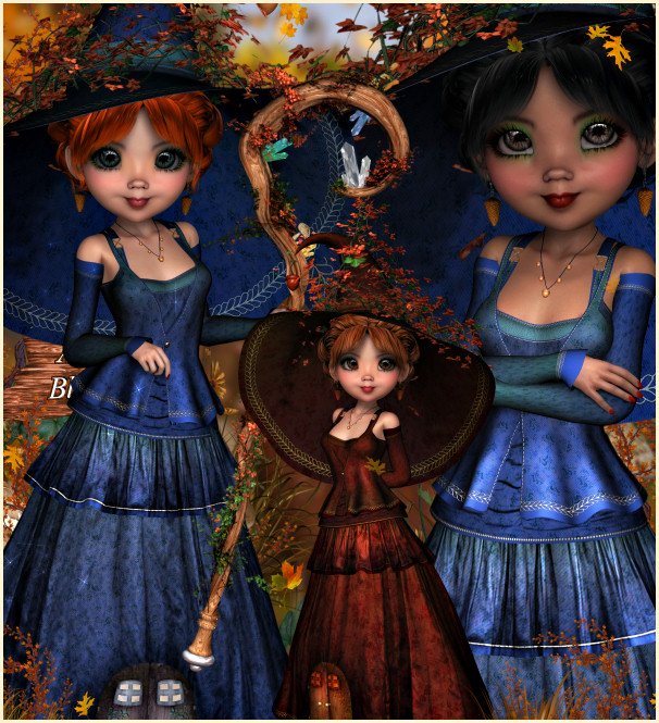 Autumn Wood Witch Graphics