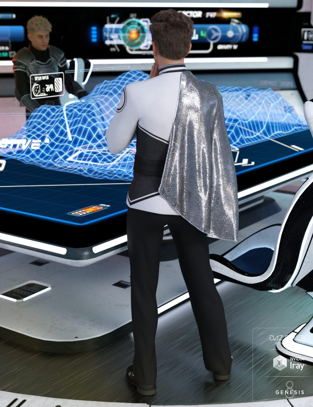 dForce Fleet Commander Outfit for Genesis 8 Male(s)