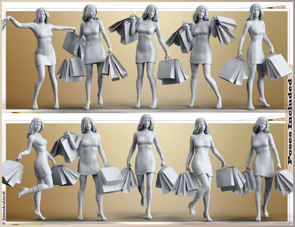 dForce Personal Shopper Outfit, Accessories and Poses for Genesis 8 Female(s)