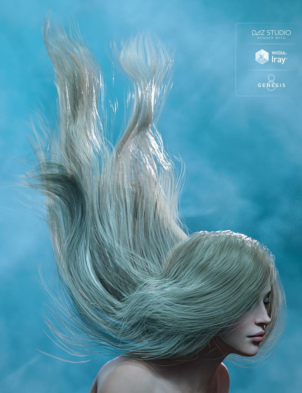 Fanta Sea Hair for Genesis 8 Female(s)