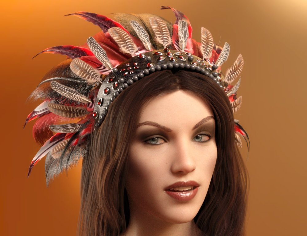 Feathered Fantasy Headdress for Genesis 3 and 8 Female(s)