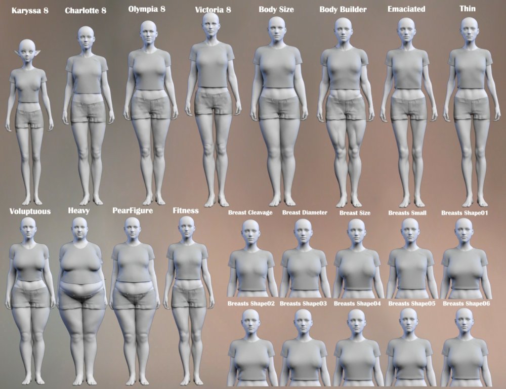 FG T-Shirt and Shorts for Genesis 8 Female(s)