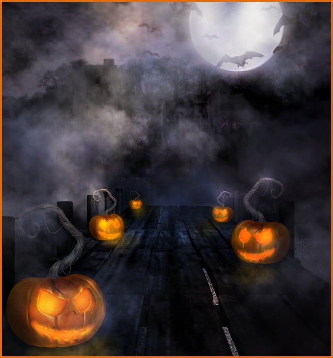 Ghostly Halloween Backgrounds and Props