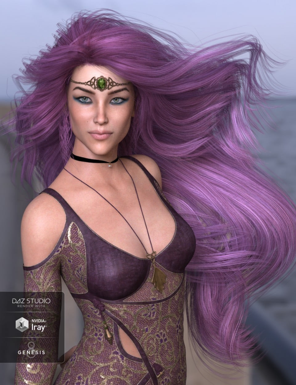 Leni Hair for Genesis 3 and 8 Female(s)