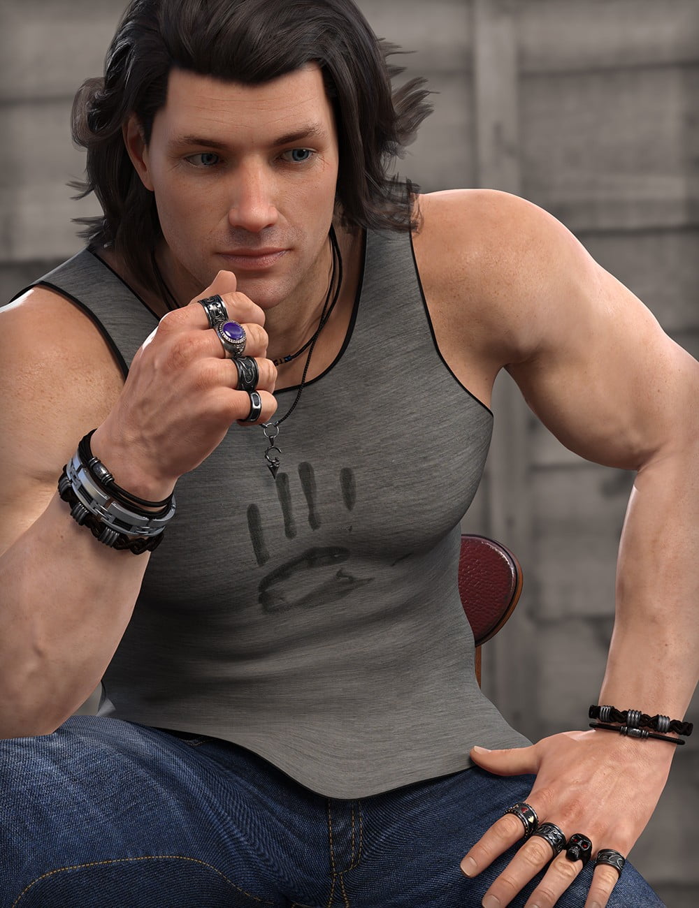 MD Rock Jewelry for Genesis 3 and 8 Male(s)