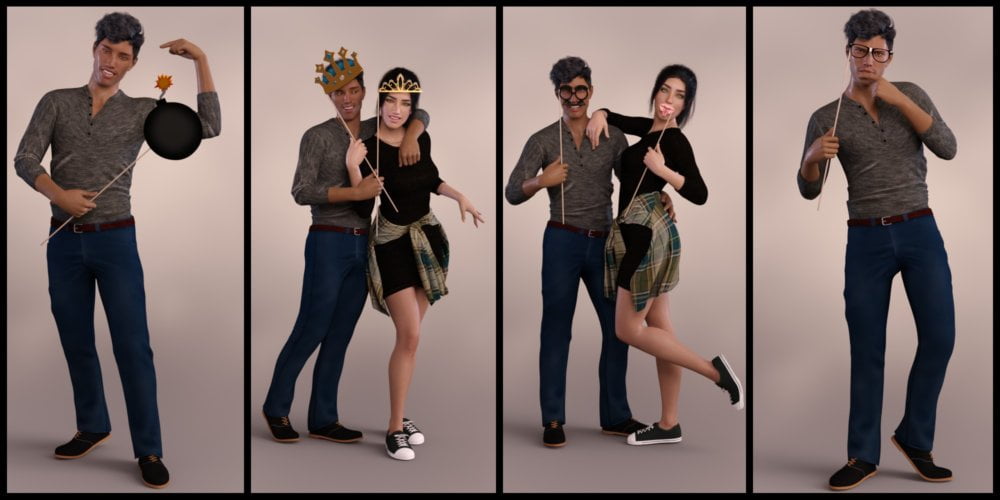 Photo Shoot Props and Poses for Genesis 8 Male and Female