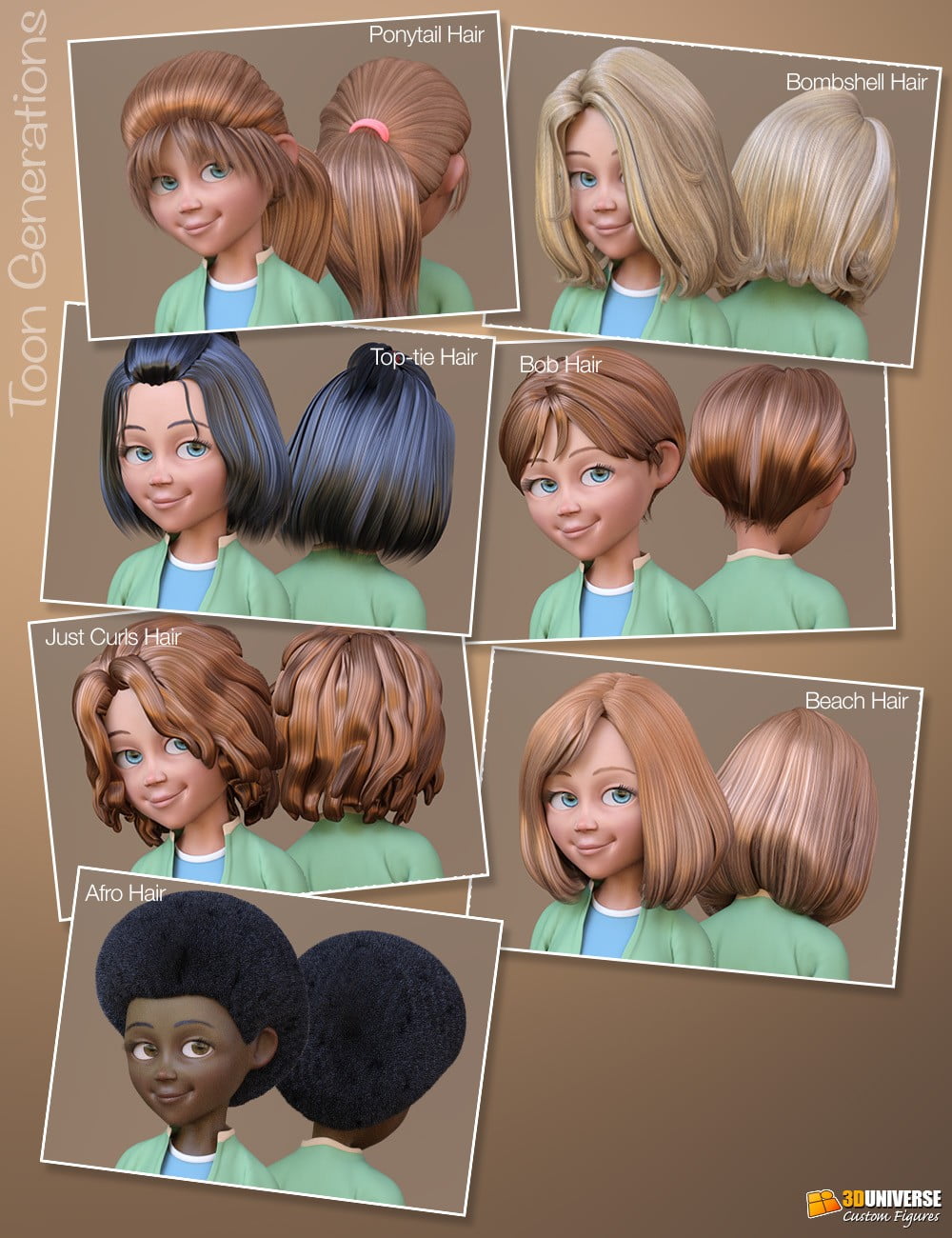 Toon Generations Hair for Genesis 8 Female(s)