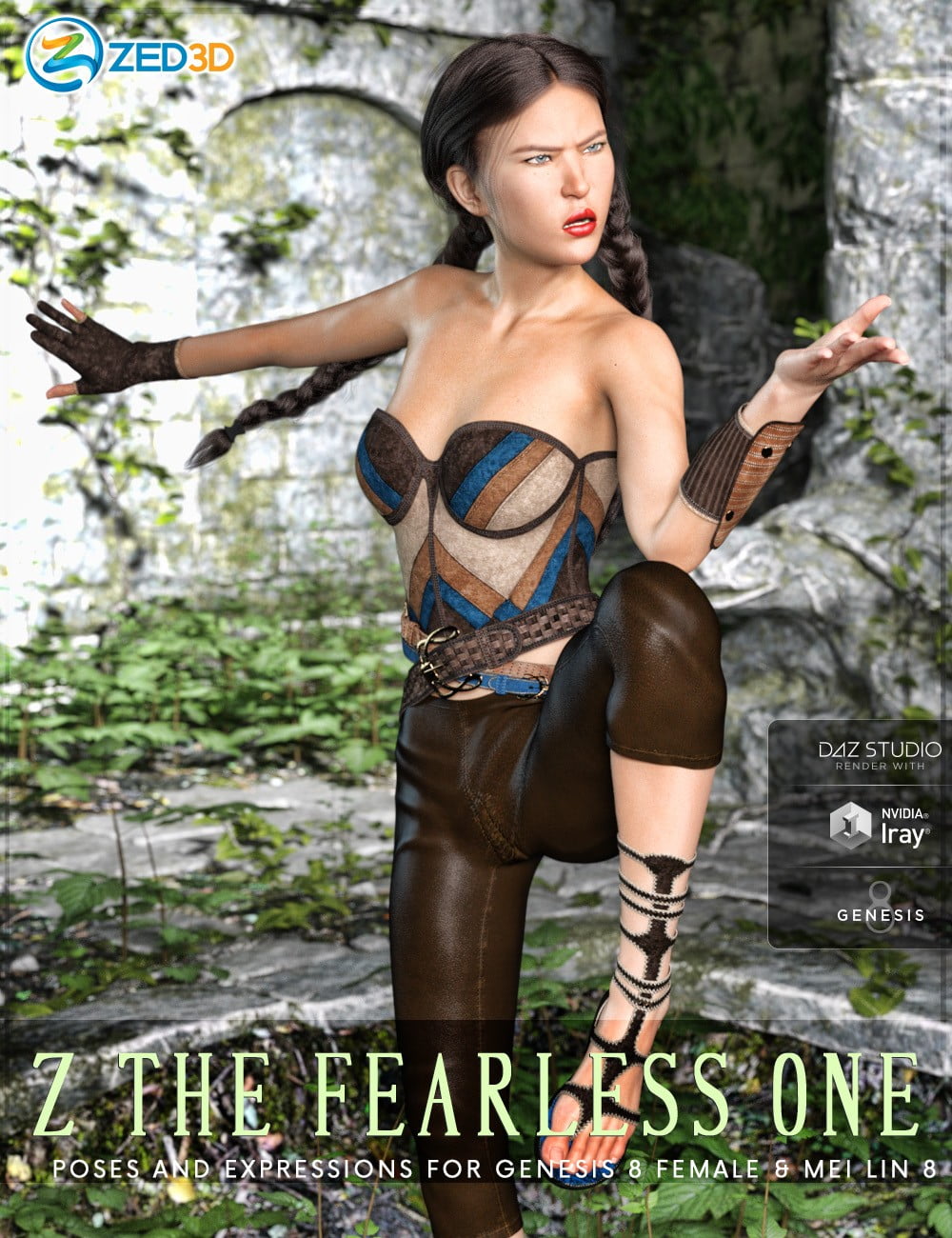 Z The Fearless One - Poses and Expressions for Mei Lin 8 and Genesis 8 Female