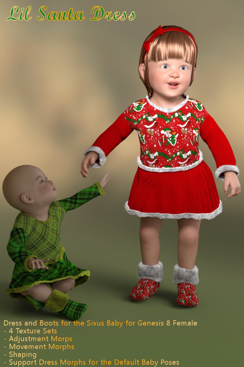 Lil Santa Dress for Sixus1 The Baby G8F