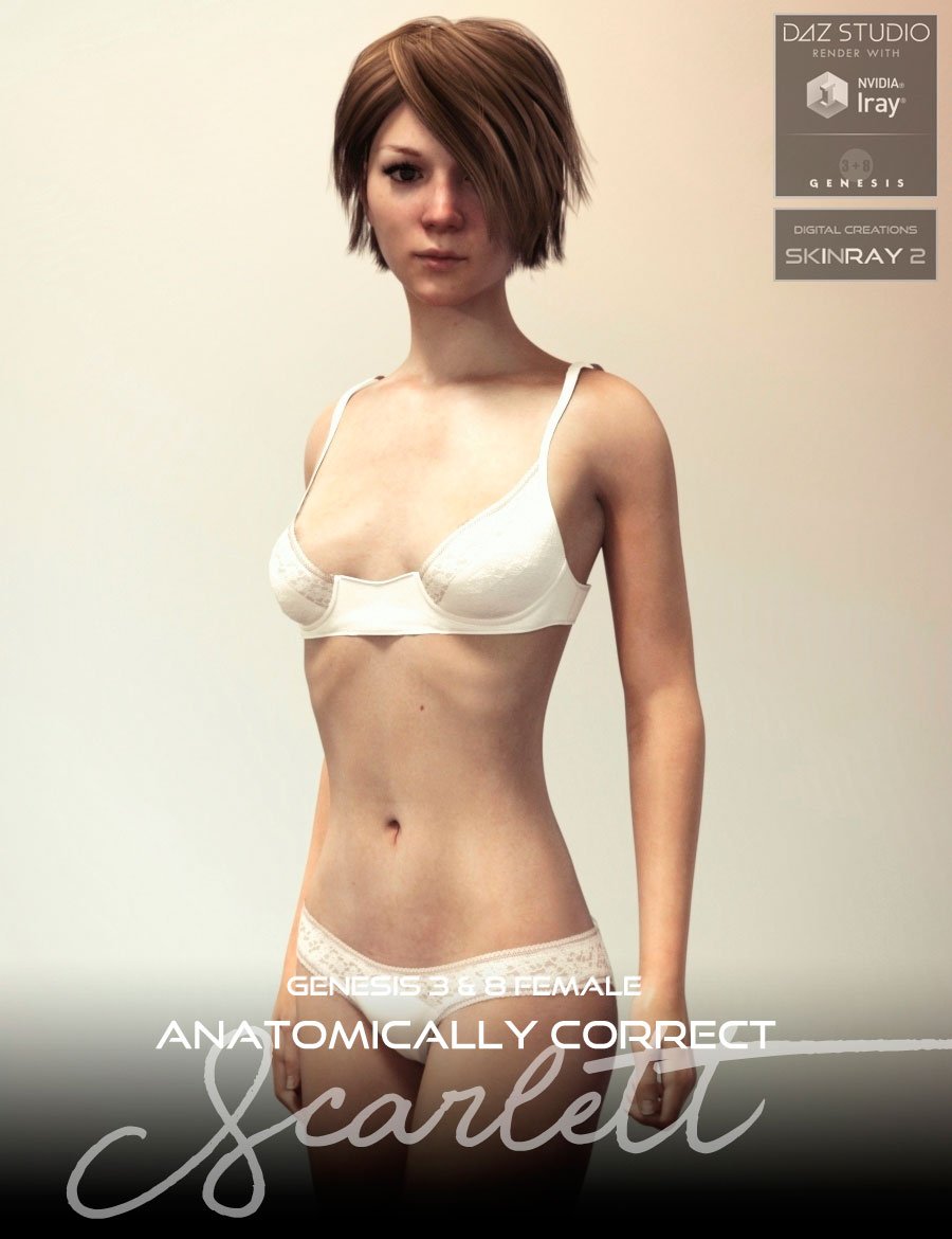 Anatomically Correct: Scarlett for Genesis 3 and Genesis 8 Female