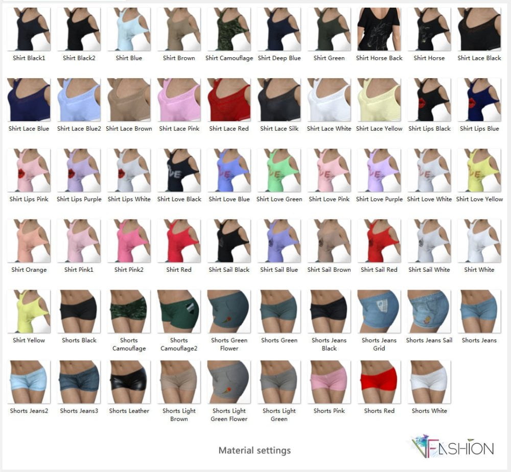 dForce VFashion Cold Shoulder Shirt and Shorts for Genesis 8 Female(s)