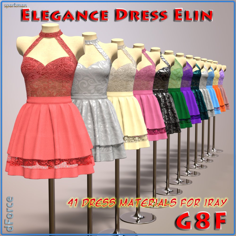 dForce Elegance Dress Elin for Genesis 8 Female