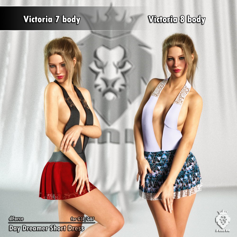 JMR dForce Day Dreamer Short Dress for G3F and G8F