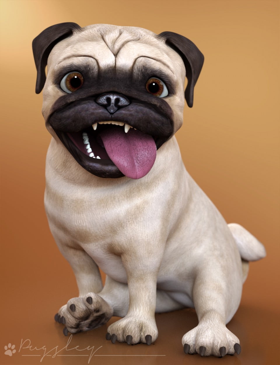 Pugsley the Stylized Pug