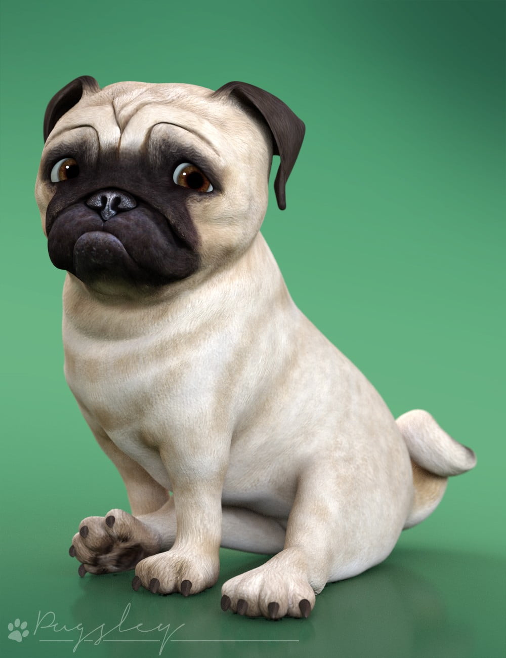 Pugsley the Stylized Pug