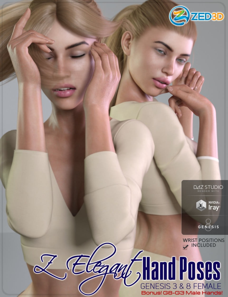 Z Elegant Hand Poses For Genesis 3 And 8 Female And Male 3d Models