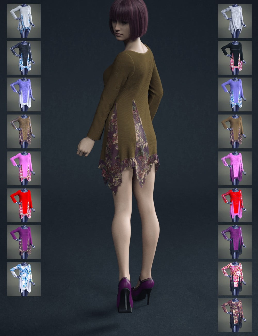 dForce Lace Blouse Outfit for Genesis 8 Female(s)