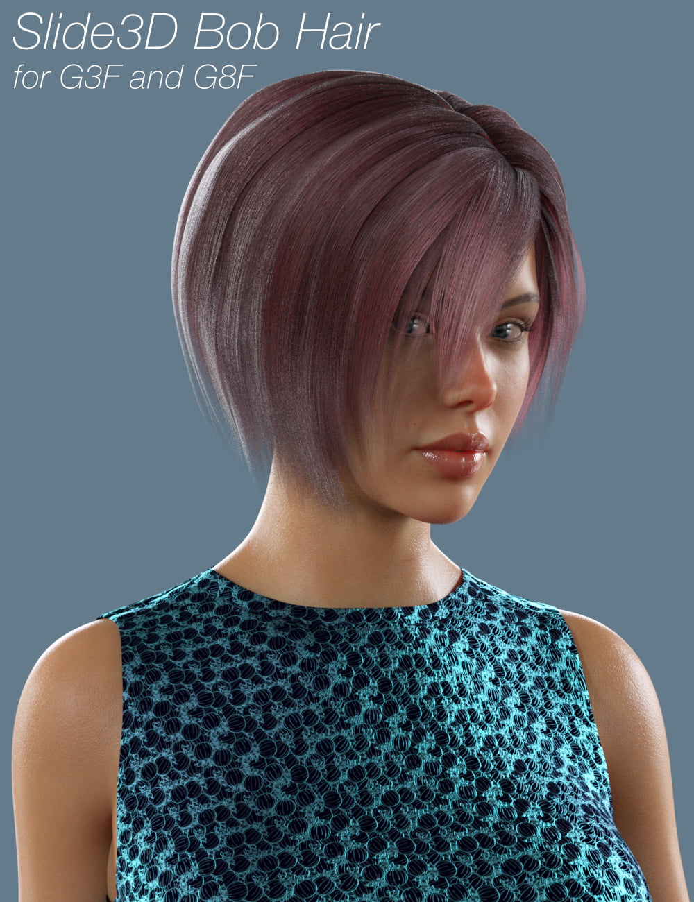 Slide3D Bob Hair for G3F and G8F