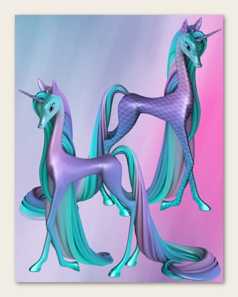Fairytale Regal Mane and Tail Swirl for the Unicorn for Poser