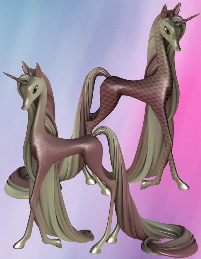 Fairytale Regal Mane and Tail Swirl for the Unicorn for Poser