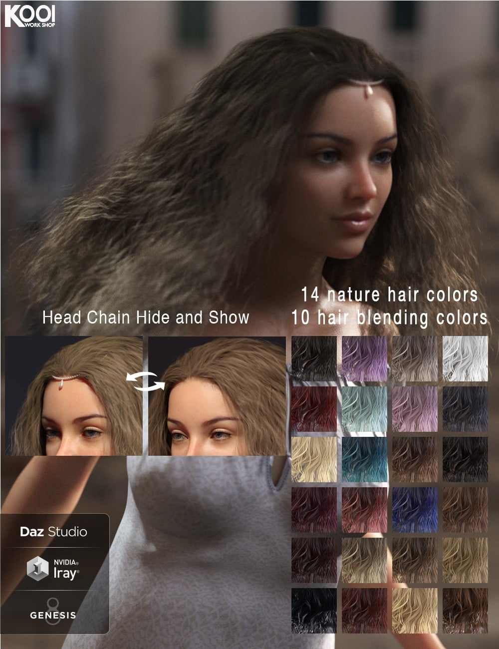 Cora Hair for Genesis 8 Female(s)