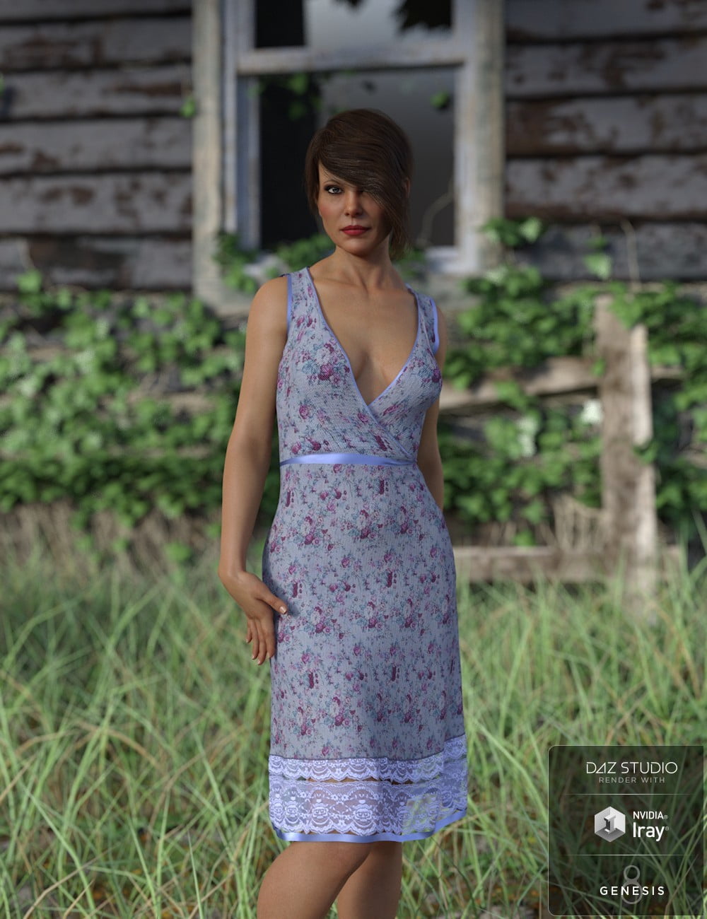 dForce Beachflower Summer Dress for Genesis 8 Female(s)
