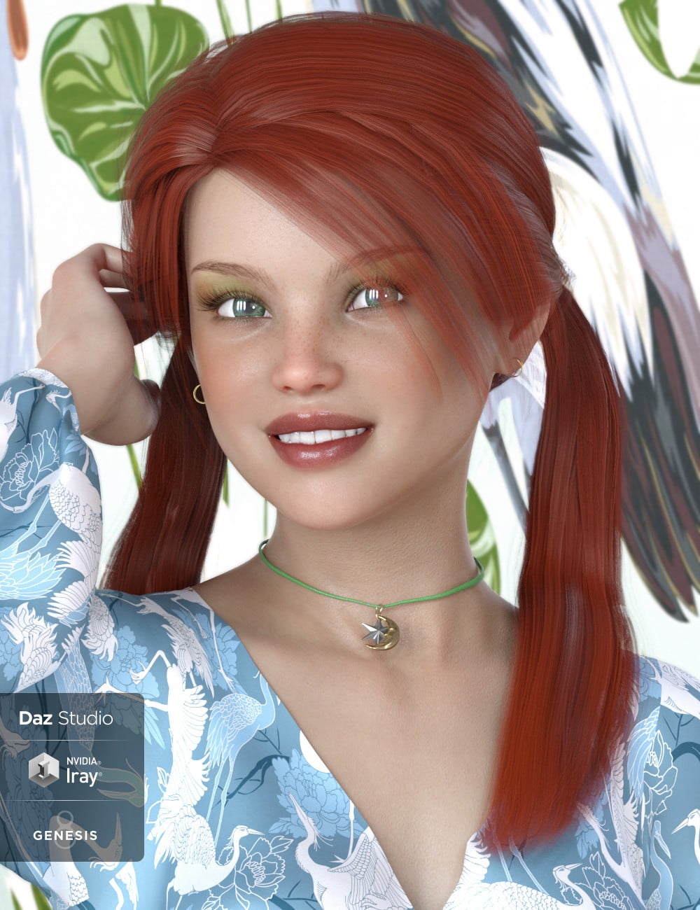 Melody Pigtail Hair for Genesis 3 and 8 Female(s)