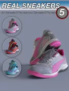 S3D Real Sneakers 5 for Genesis 3 and 8 Female(s)