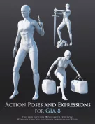 Action Poses and Expressions for Gia 8