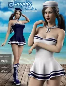 dForce Naughty Sailor Outfit Set for Genesis 8 Female(s)