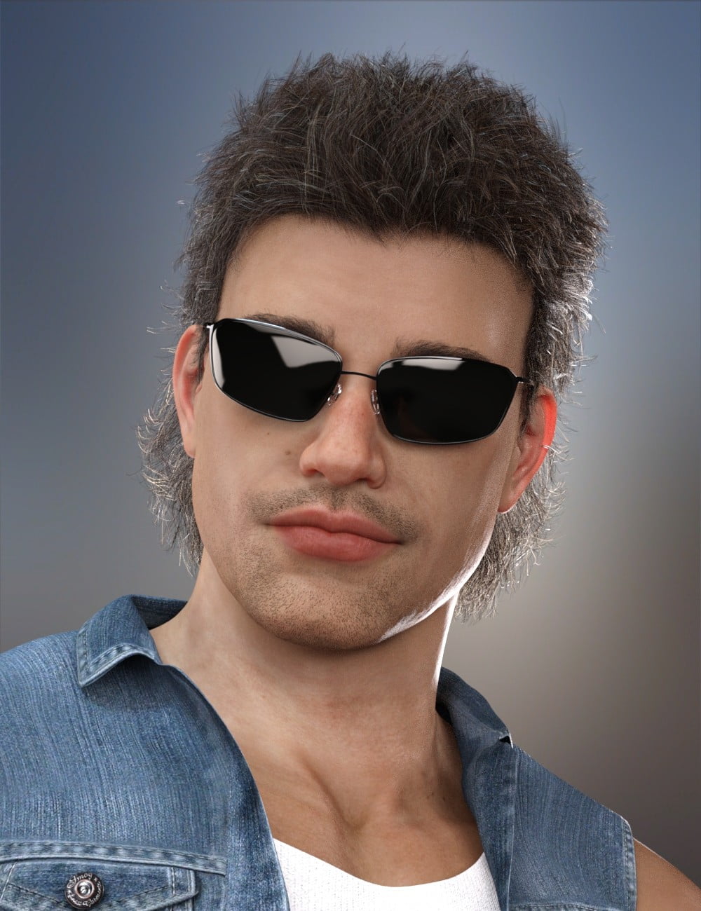 Retro Hero Hair for Genesis 8 and 3