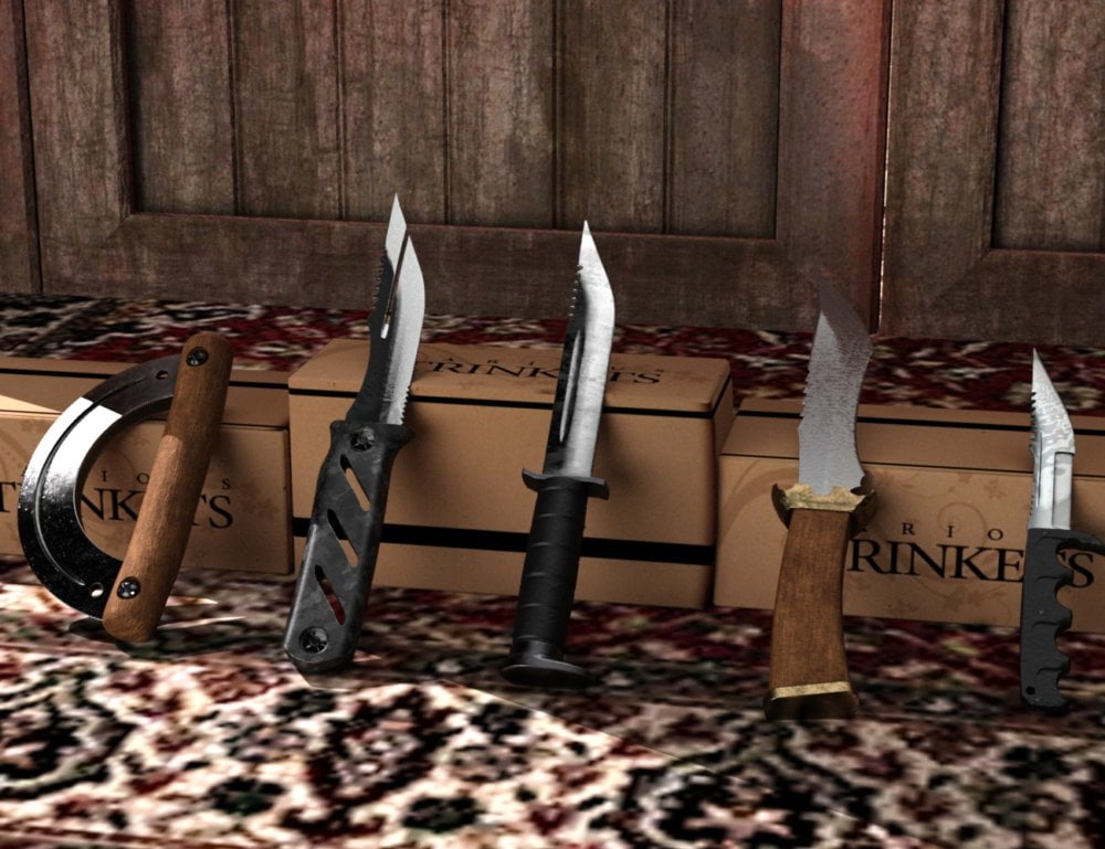 Black Market Blades: Silent Death Props and Poses for Genesis 8 Male