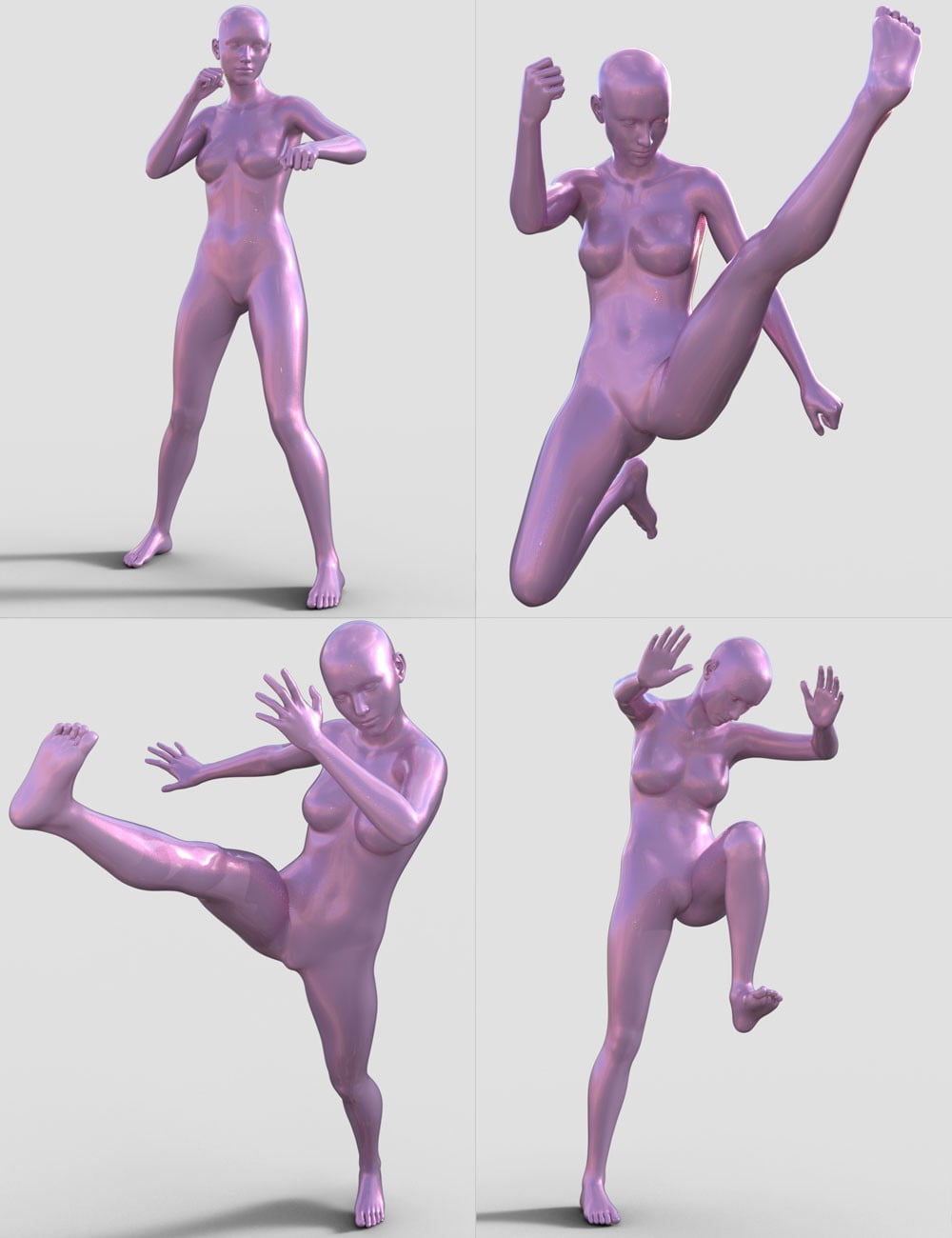 Elegant Fighting Poses for Genesis 8 Female