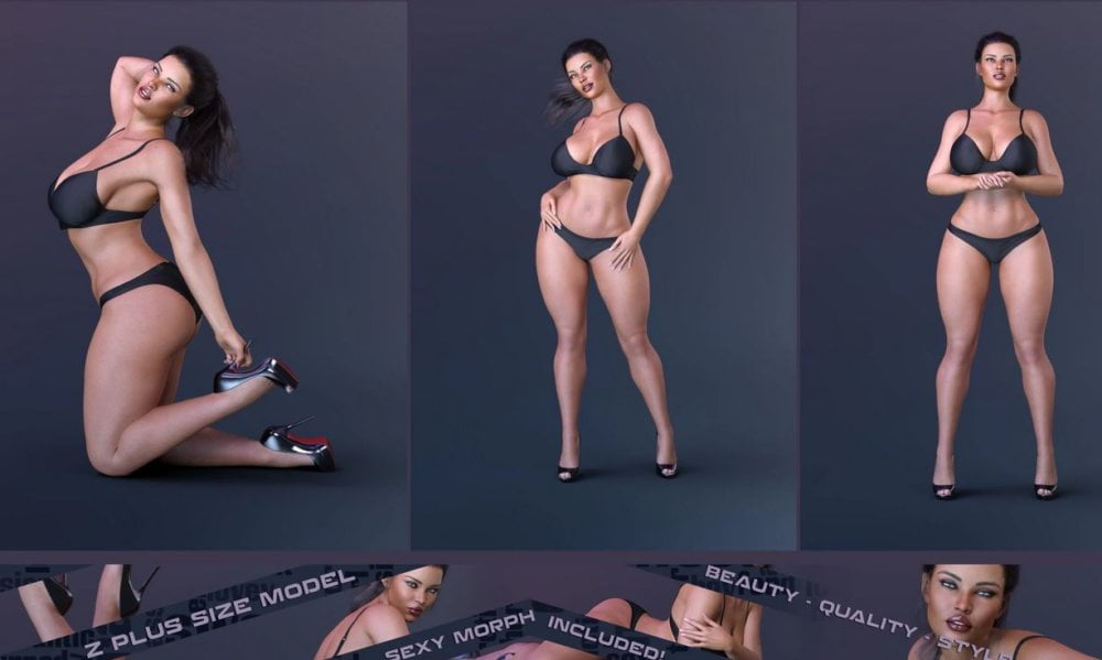 Z Plus Size Model Shape Preset and Poses for Genesis 8 Female