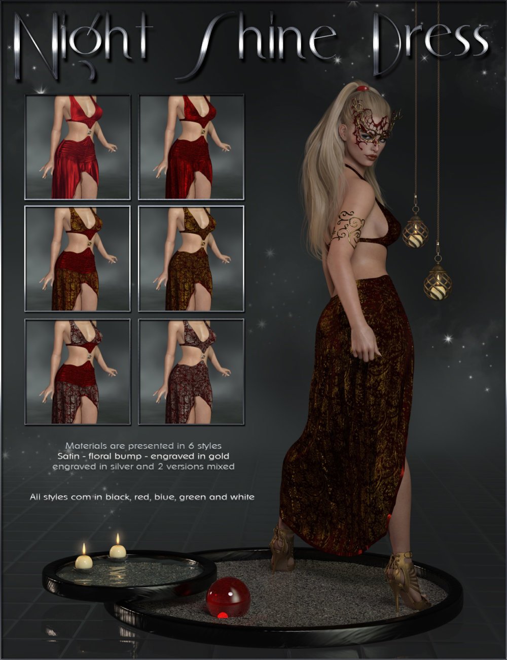 dForce Night Shine Dress for Genesis 8 Females