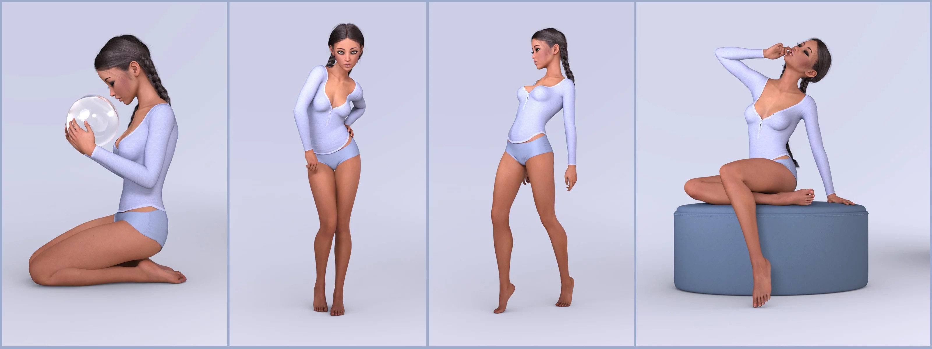 Z Tender Beauty Poses and Expressions for Tika 8 and Genesis 8 Female