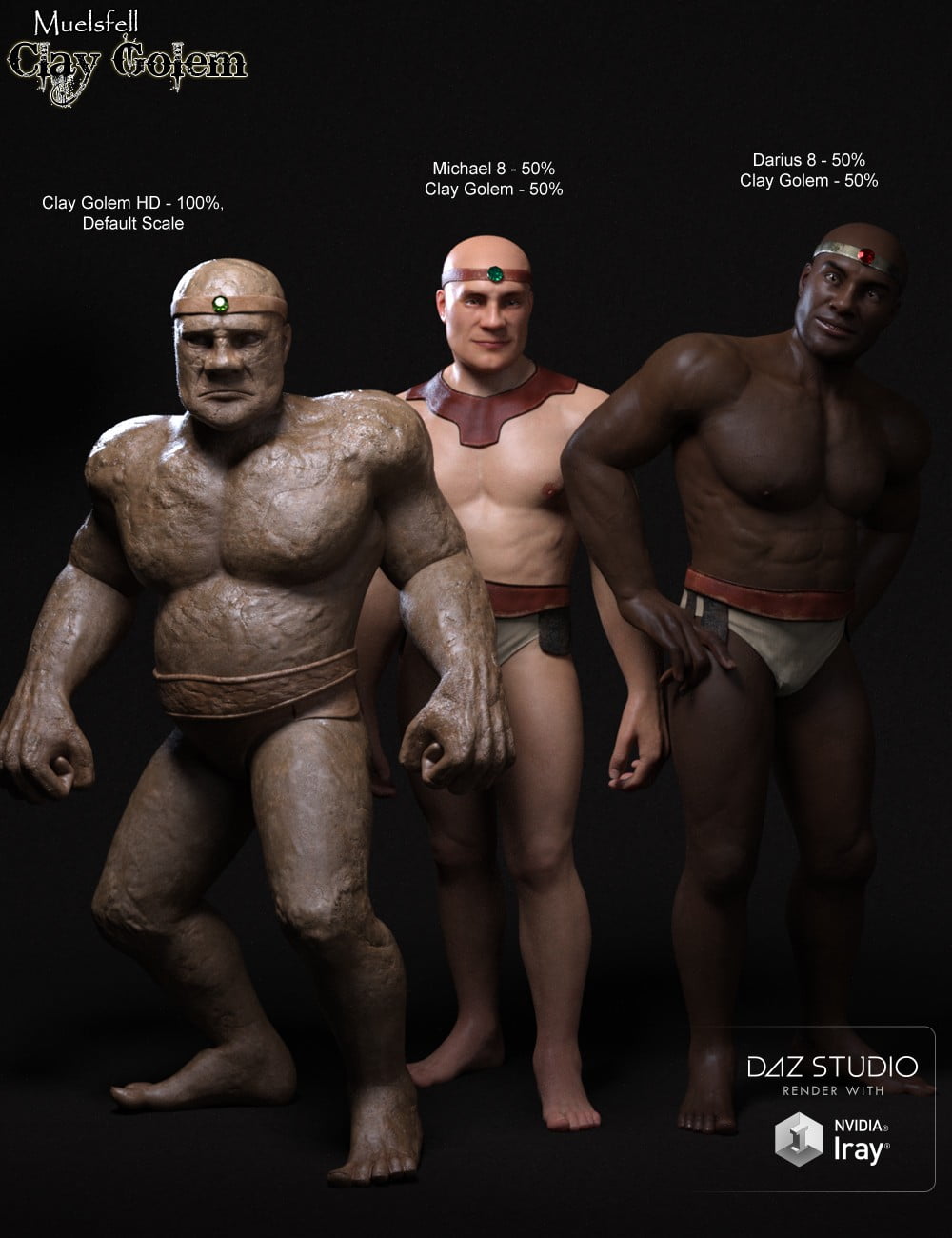 Muelsfell Clay Golem HD for the Genesis 8 Male
