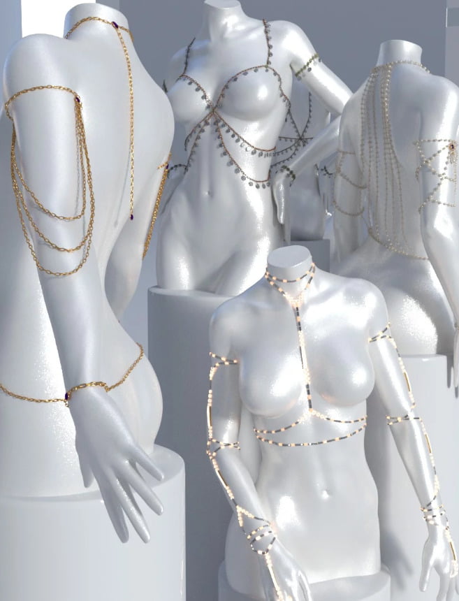 Body Chains 2 for Genesis 3 and 8 Female(s)