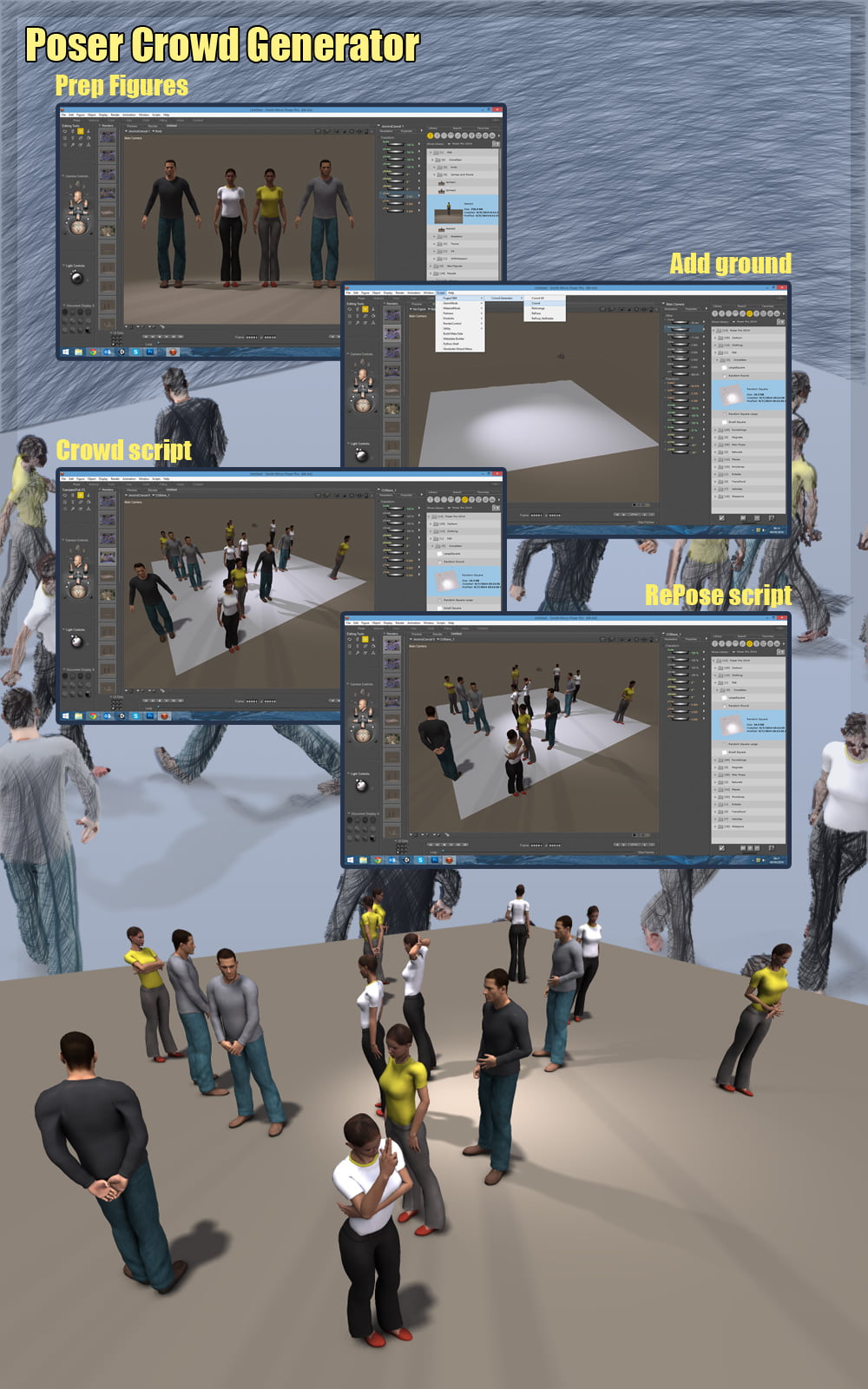 f68_Poser Crowd Generator