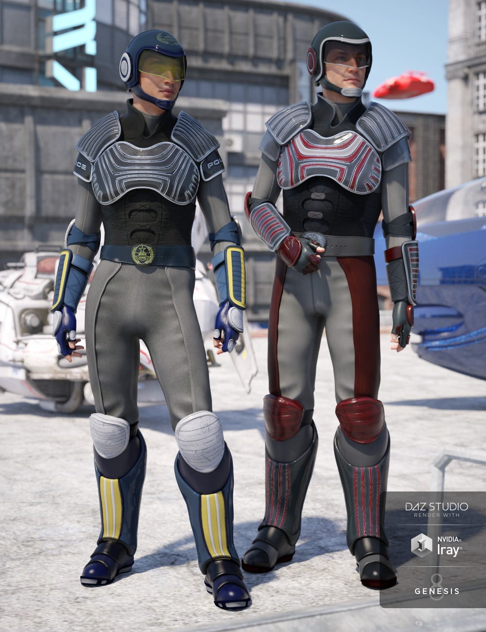 Sci-fi Police Officer Textures for Genesis 8 Male(s)