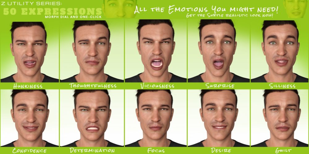 Z The Big 50 : The List of Emotions for Genesis 8 Male