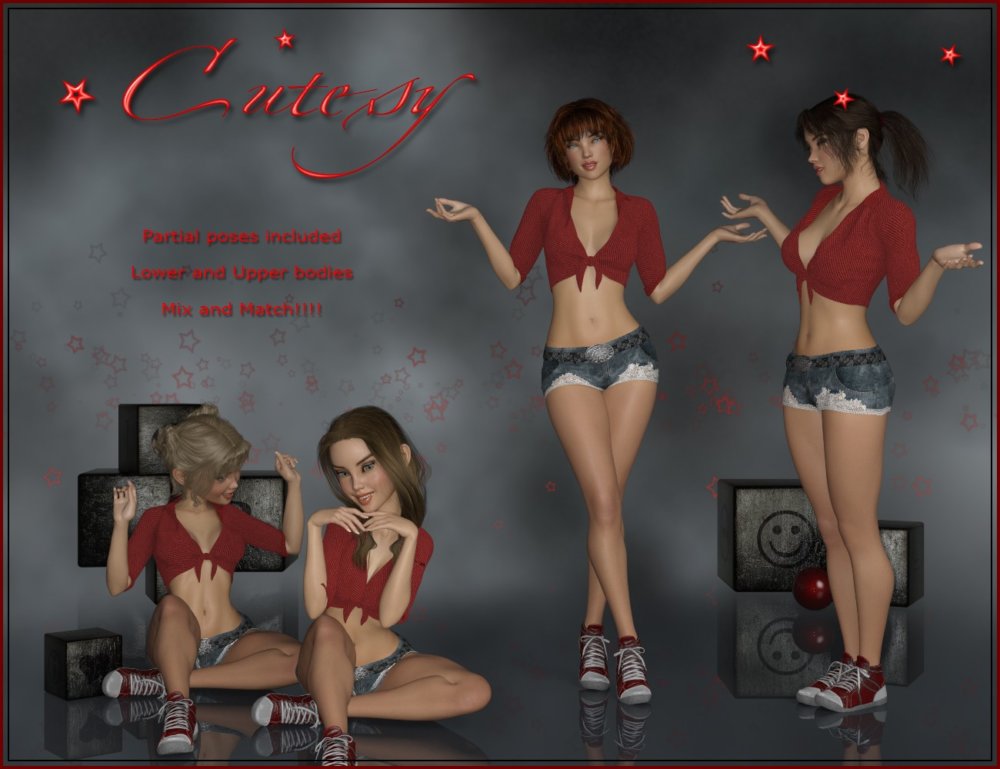 Cutesy Poses for Genesis 3 and 8 Female(s)