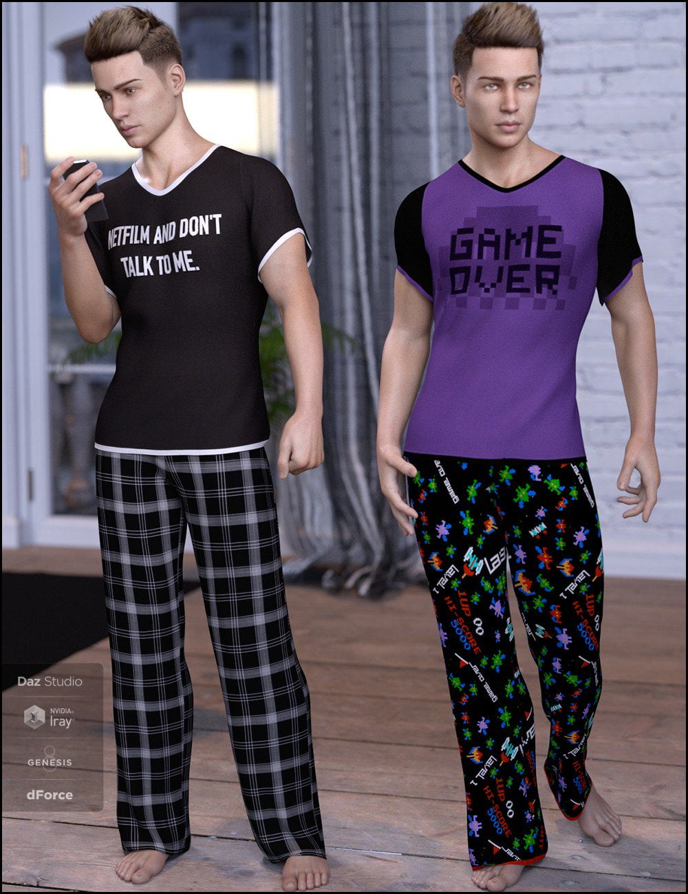 dForce Chill Pajamas for Genesis 8 Male(s)