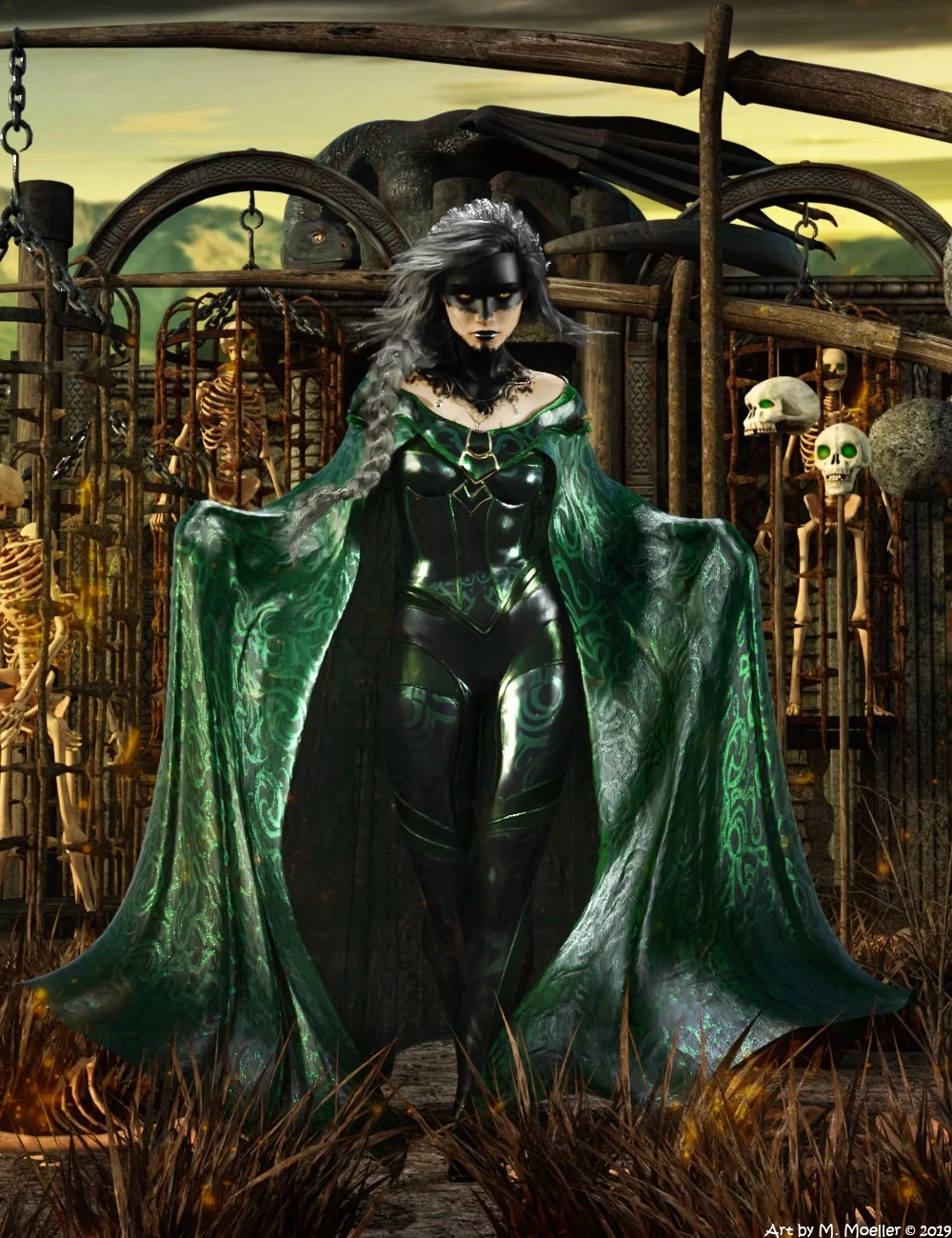 dForce Bone Conjurer Outfit for Genesis 8 Female(s) ⋆ Freebies Daz 3D