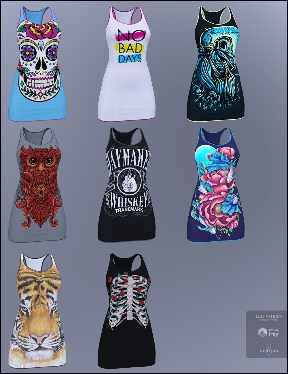 dForce Tanked Dress for Genesis 8 Female(s)