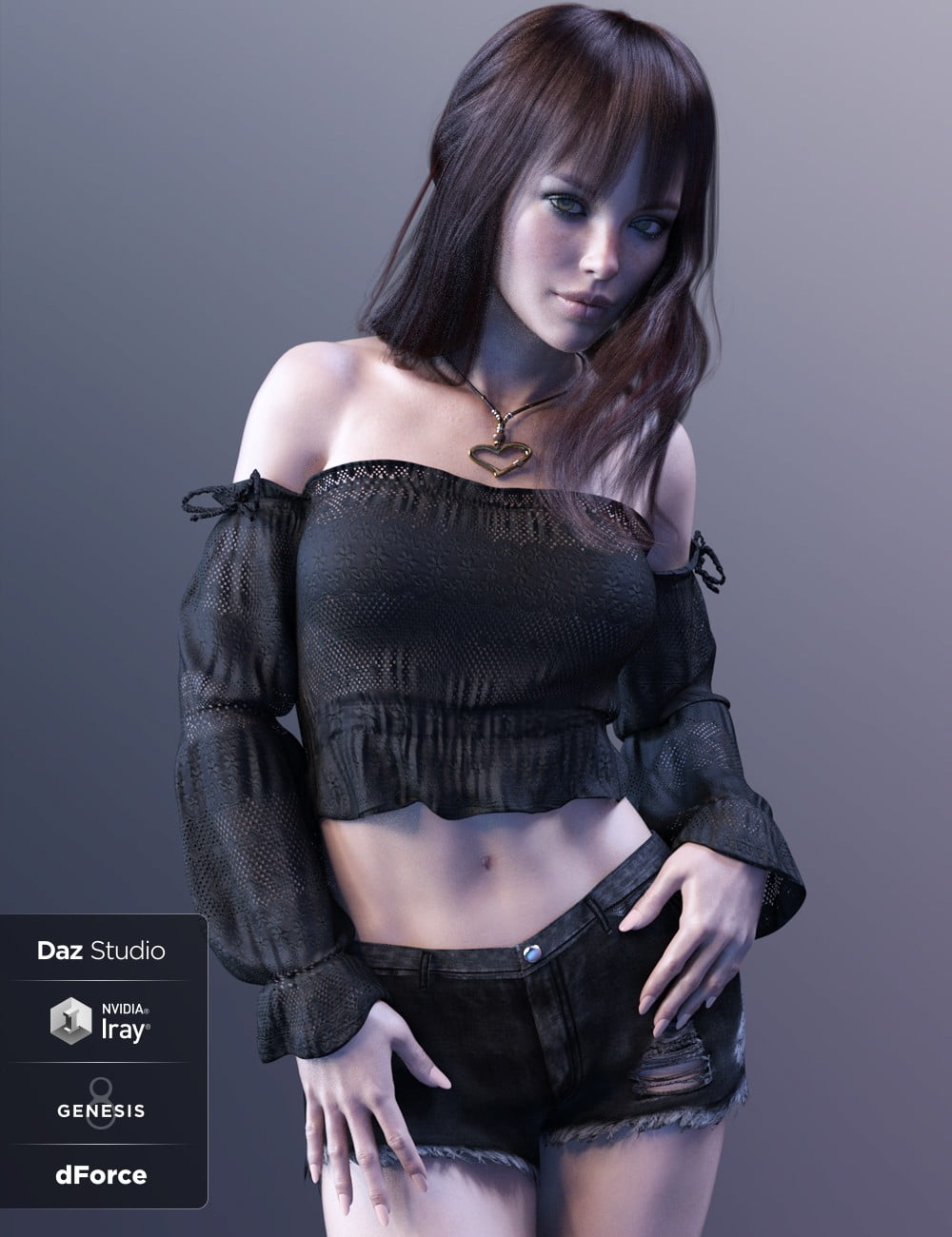 dForce X-Fashion Boho Chic Outfit for Genesis 8 Female(s)